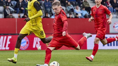 Lennart Karl during the quarterfinals of the 2025 A-Junior Championship against Borussia Dortmund.