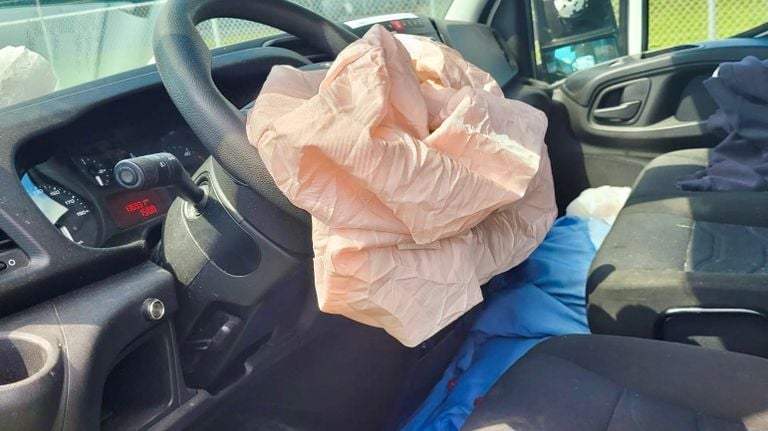 The airbag in Peter's company car (photo: Peter Ooms).