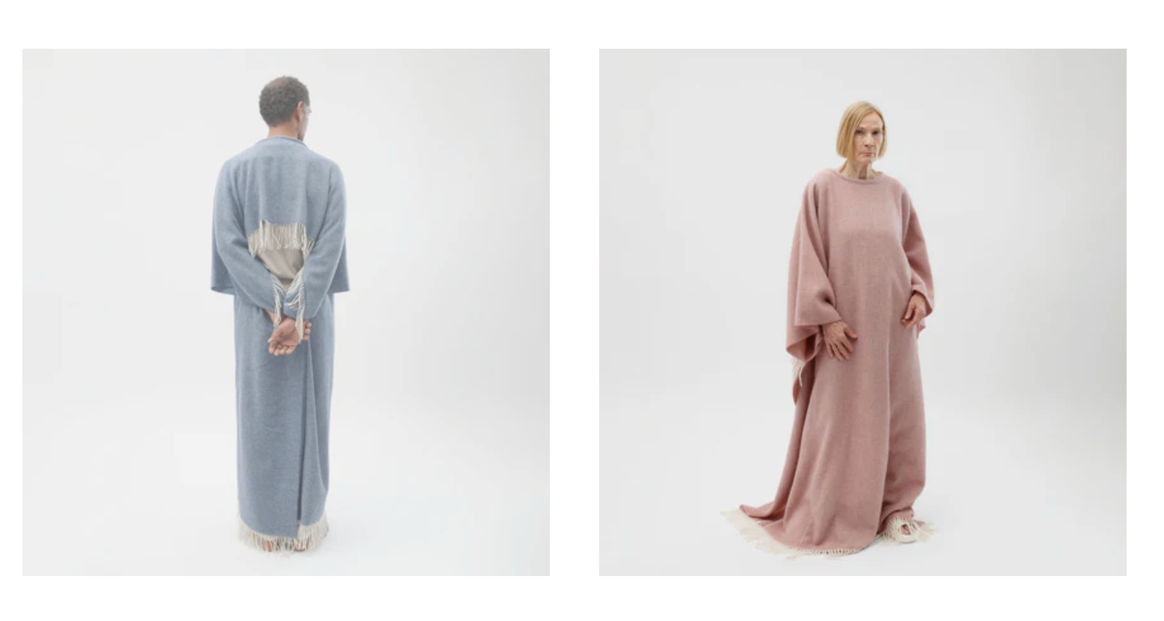 The ceiling cape is made of 90 percent wool and 10 percent cashmere and is produced in Ukraine.