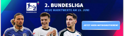Now discuss the market values ​​of the 2nd Bundesliga.