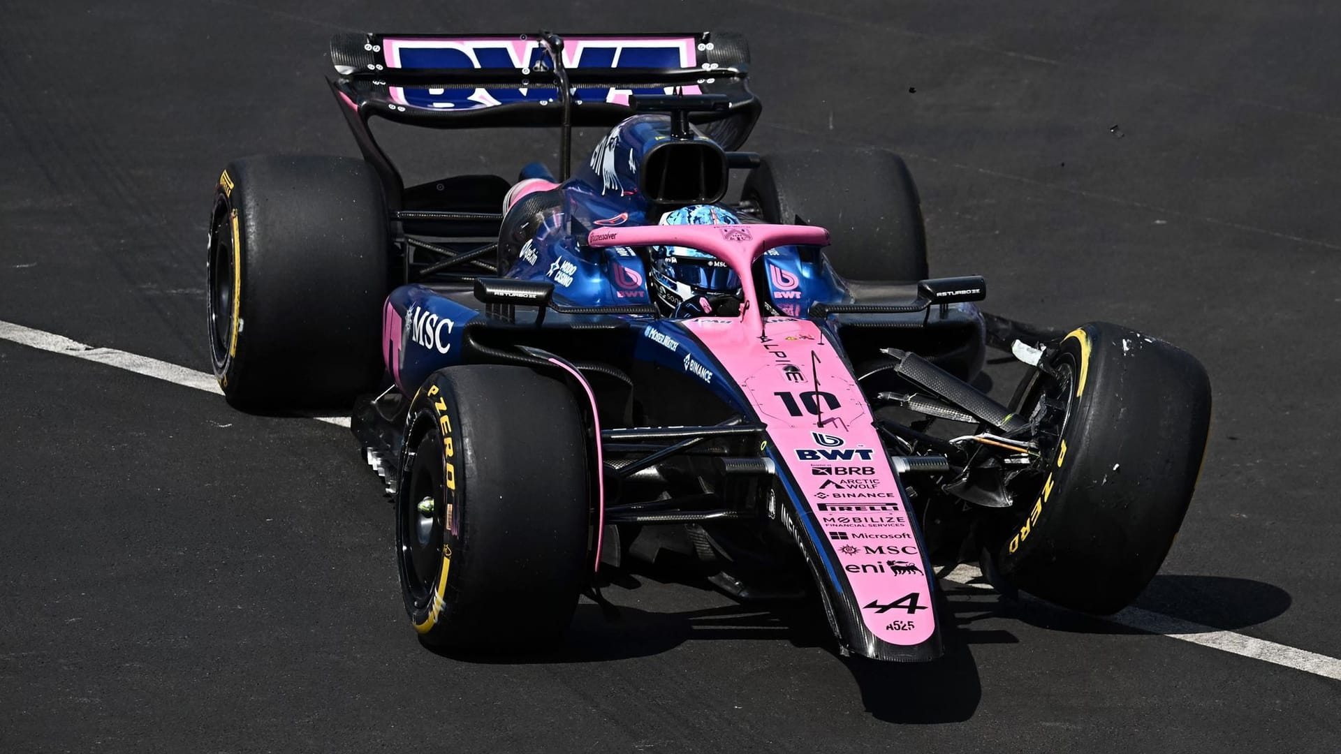 Pierre Gasly in the damaged alpine: The Monaco Grand Prix ended early for the Frenchman.