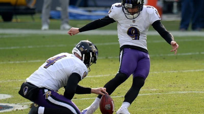 Baltimore Ravens Kicker Justin Tucker (right) is one of the superstars of the NFL in his position.