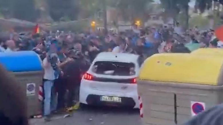 Stand picture from a video circulating on the Internet shows the accident in Barcelona: