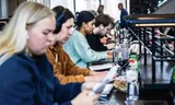 Students in the study in the Library of the Forum Groningen. 