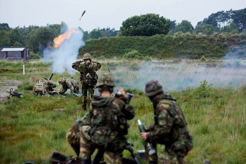 Soldiers on training grounds