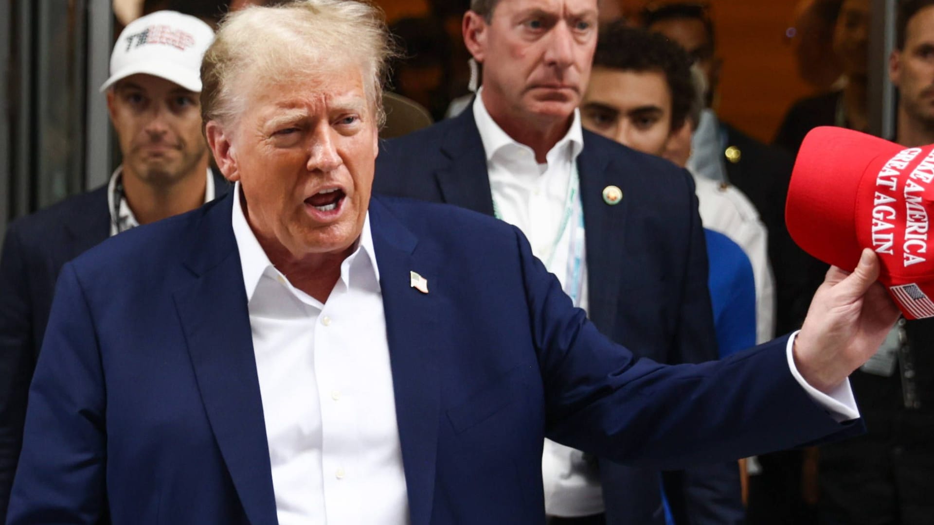 Donald Trump at the Miami Grand Prix a year ago: The US President could stop by again this weekend.
