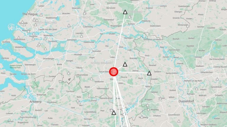 The earthquake is measured at Aarle-Rixtel (image: KNMI).