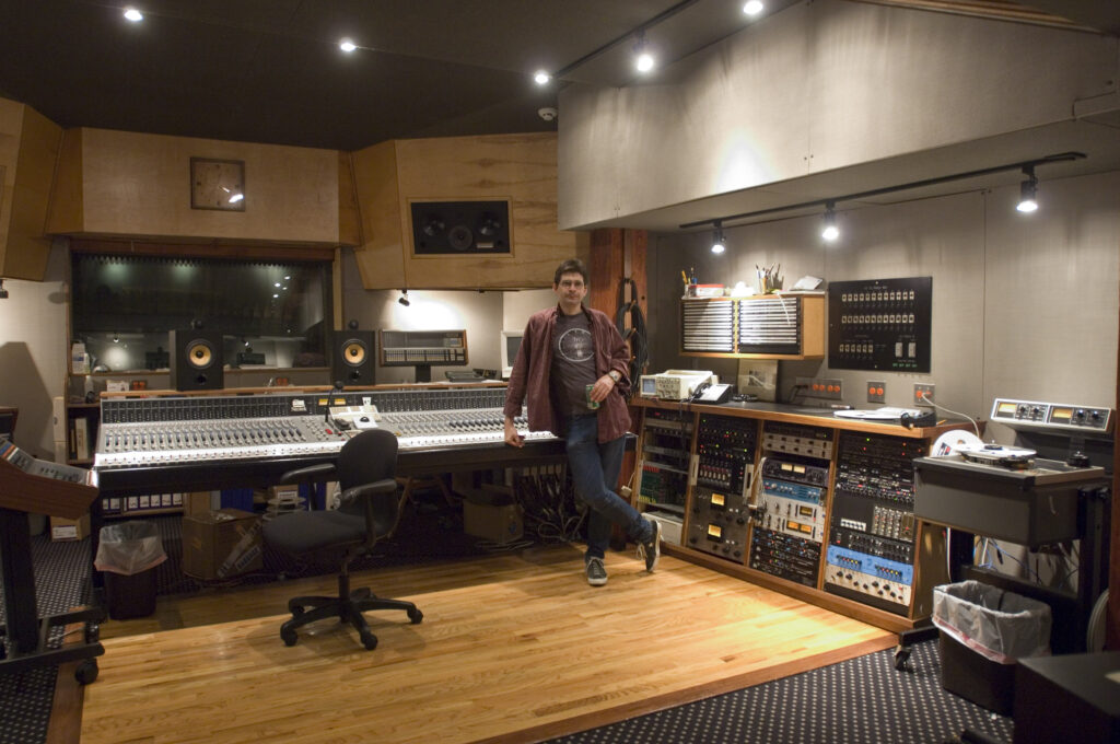 Steve Albini in one of his electrical audio studios in Chicago 