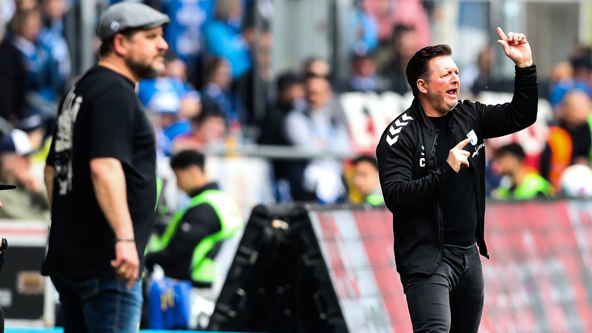 Steffen Baumgart (left) coaches alongside Christian Titz (archive picture): The coach of 1. FC Magdeburg, 2018 head of the HSV professionals, deals with a change.