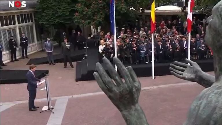 Marco Kroon is the first to jump up if the demonstrator disturbs the celebration. 