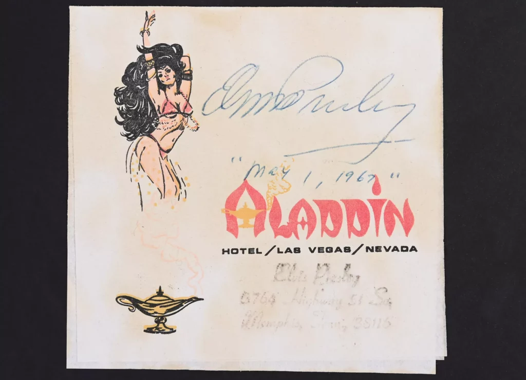 Servette signed by Elvis Presley, which is auctioned at Catawiki