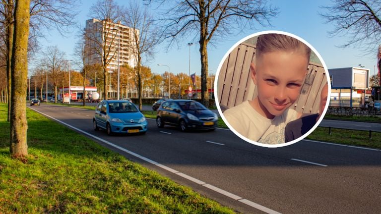 The Ringbaan Zuid in Tilburg, on the right the accidental Jayden (photo: Omroep Tilburg, private photo).