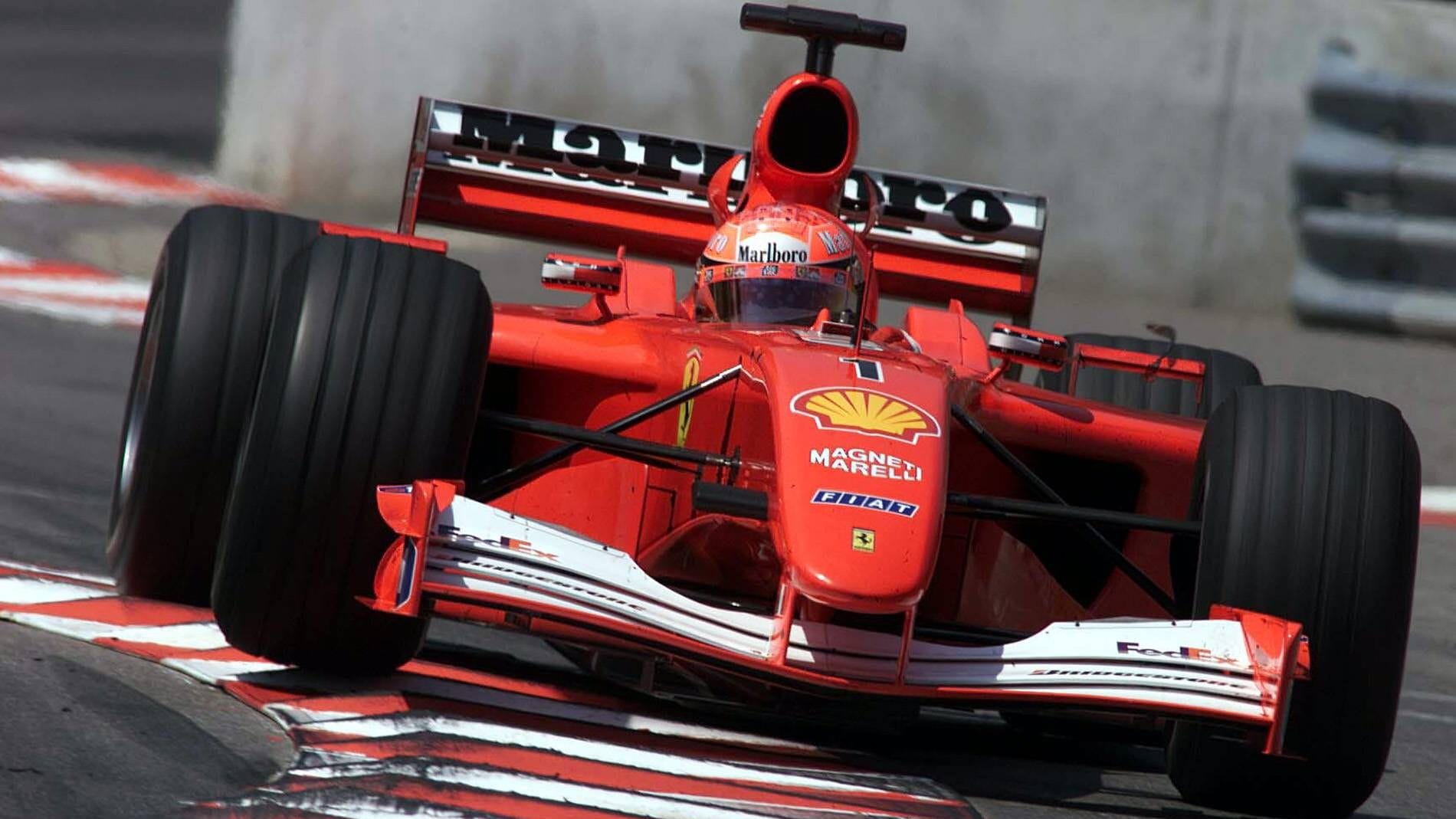 Michael Schumacher at Monaco-GP 2001 in Ferrari: The German pilot won the race.