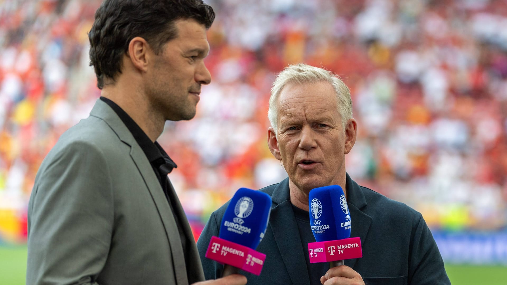 Michael Ballack (l.) And Johannes B. Kerner: The duo was used for MagentaTV at home European Championships 2024.