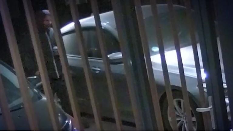 The man also struck at this car (photo: Police East Brabant).