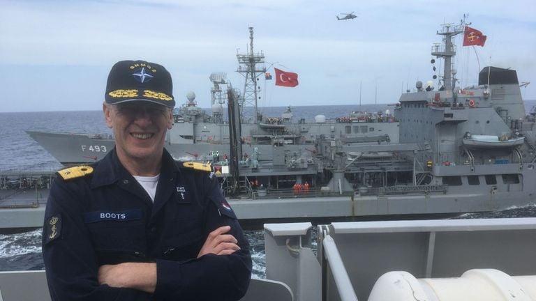 Boudewijn Boots as a commander during the Mission Standing Nato Maritime Group 2 (photo: Ministry of Defense).