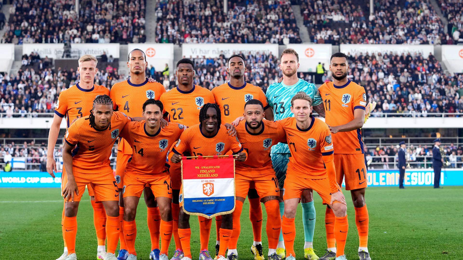 The Dutch national team against Finland.