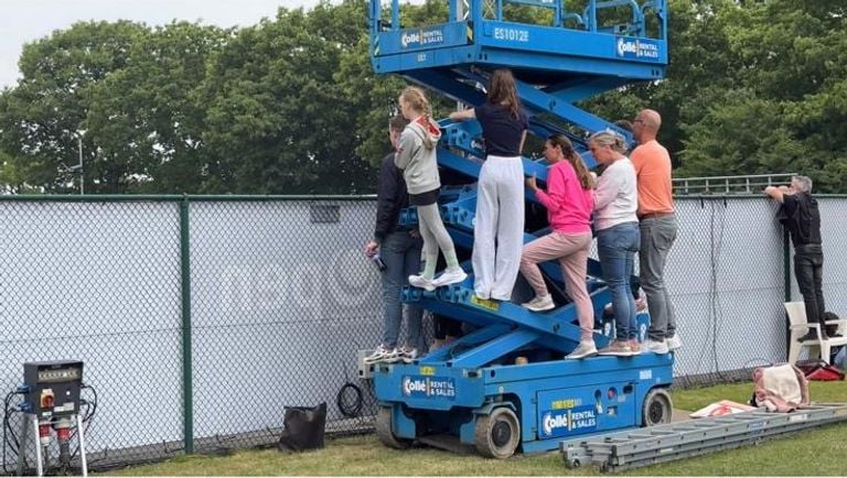 Bustle at the Rosmalen tennis tournament.