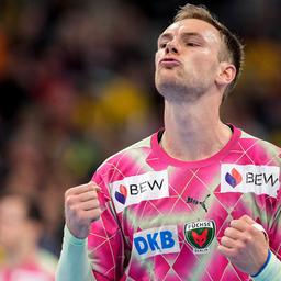 Mathias Gidsel cheers a goal at the Rhein-Neckar Löwen. Source: Imago Images/Foto2Press