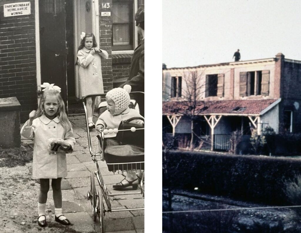 Declared uninhabitable & demolition Dorpsstraat 143. Photos resp. Private Archive Family Mets and Memory Van Zoetermeer