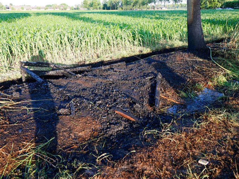 A part of the burnt -down roadside (photo: Addy Smits/press agency Heitink).