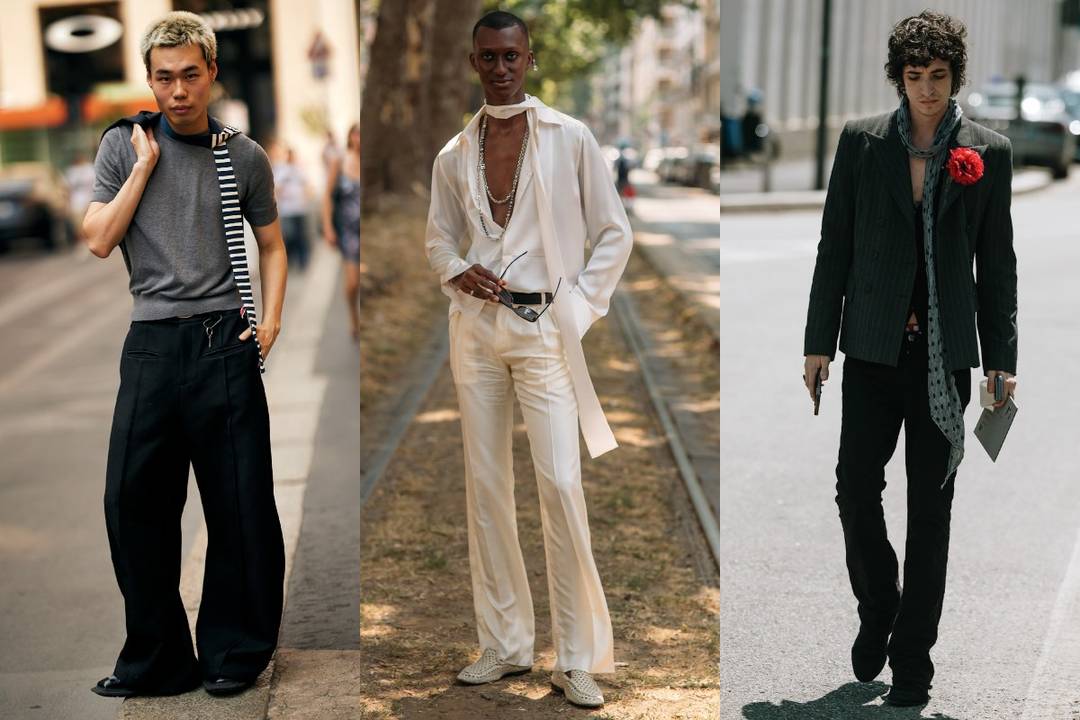 SS26: Long, thin scarves are back in the menswear wardrobe