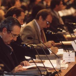 Raúl Alfonsín in the Constituent Convention. | Photo: CEDOC