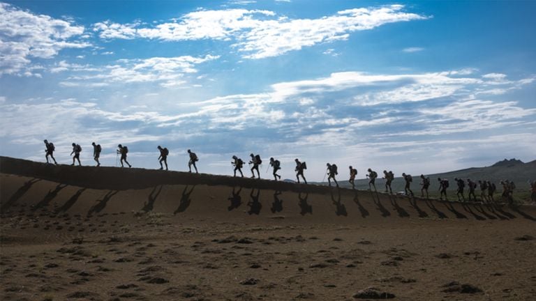 At the Gobi March, 200 people from all over the world (photo: RacingthePlanet/Gabriel Heusi).