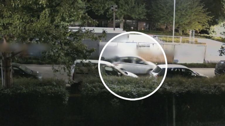 The light -colored car that was involved in the attacks (photo: Bureau Brabant).