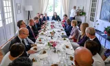 European foreign ministers in Geneva on Friday prior to a meeting with their Iranian colleague, in which they seek a diplomatic solution for the violence between Israel and Iran. Photo Fabrice Coffrini/AFP 