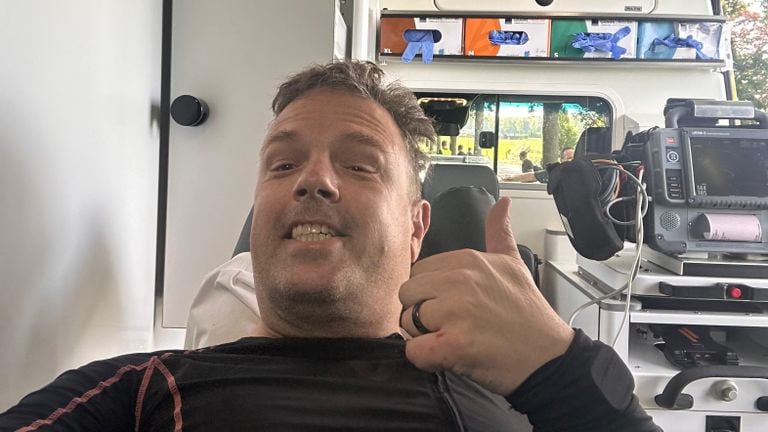 Bart in the ambulance (own photo).