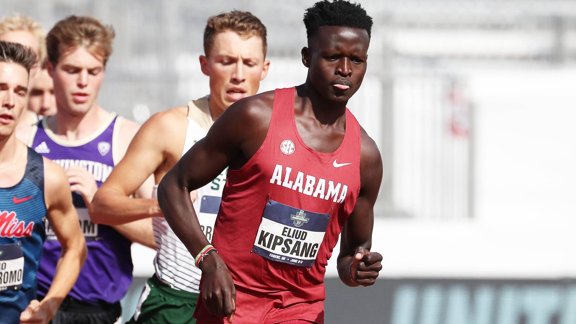 Eliud Kipsang in a competition in 2022: In 2020, the Kenya joined Alabama State athletics program.