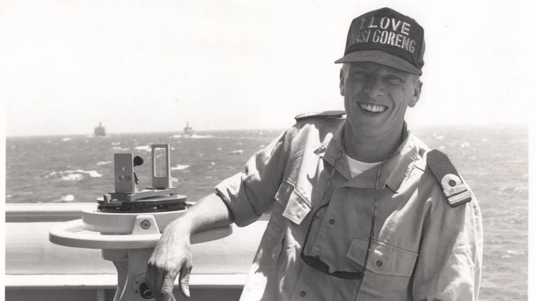 Here Boudewijn Boots was navigation officer on Hr.Ms. Van Nes in 1995 (photo from private archive).