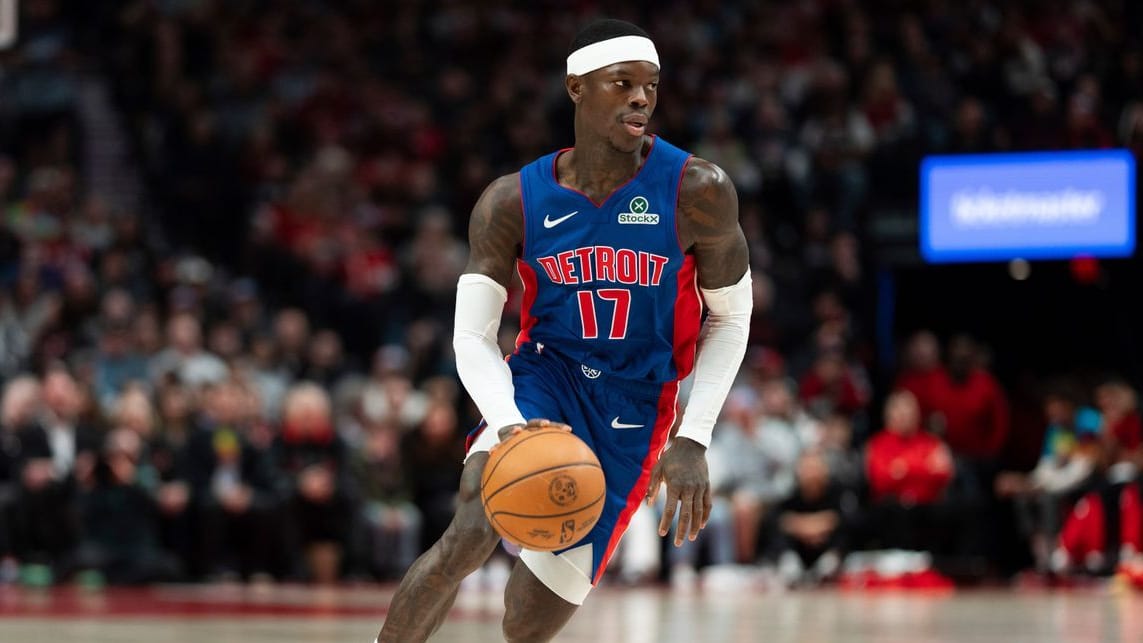 Dennis Schröder in the Detroit Piston jersey: The castle arcades auction a shirt of the basketball star. Dennis Schröder in the Detroit Piston jersey: The castle arcades auction a shirt of the basketball star.