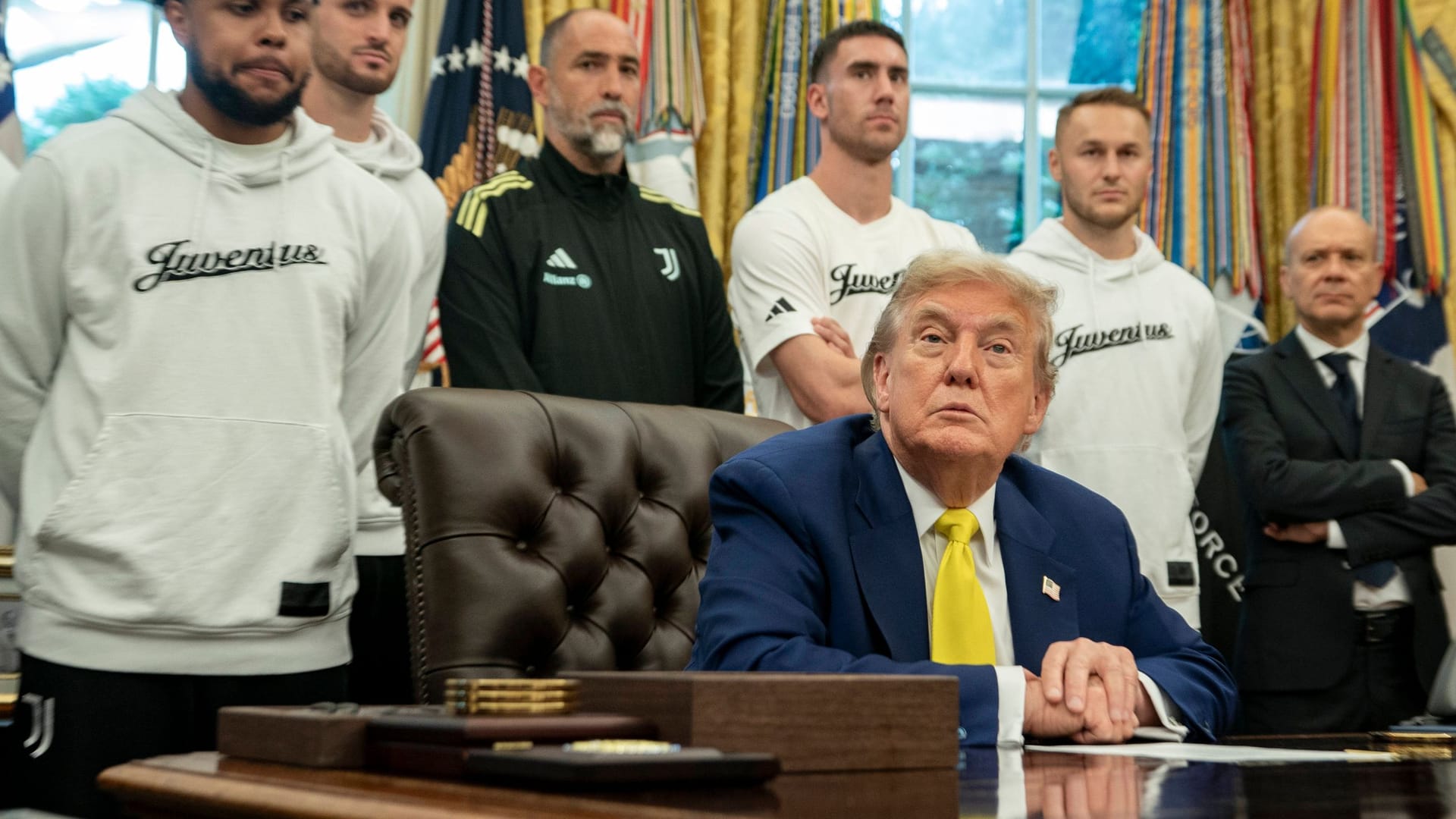 Donald Trump and the players of Juventus: The US President also answered questions from the reporters present at the meeting.