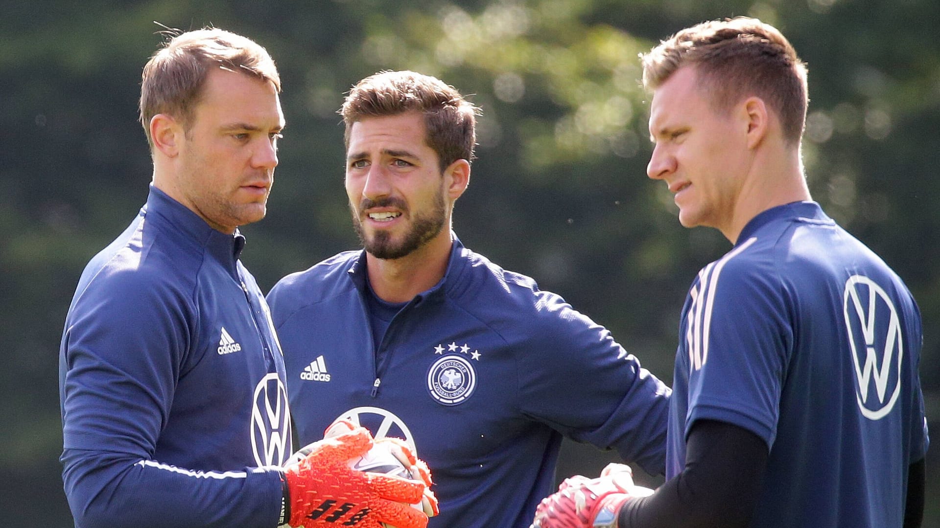 Manuel Neuer, Kevin Trapp and Bernd Leno (from left to right): In the DFB team there was only one number one for a long time.