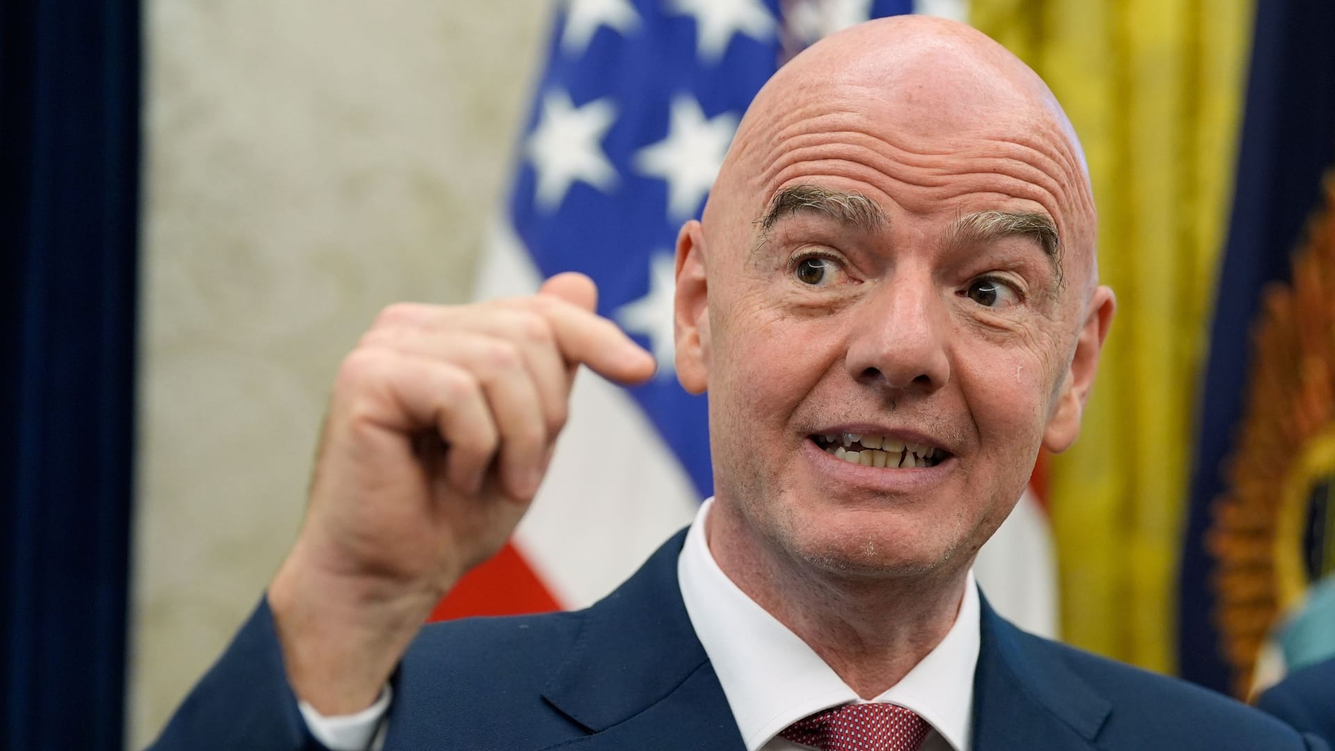 Gianni Infantino visiting the White House: The FIFA boss is proud of his club World Cup. Gianni Infantino visiting the White House: The FIFA boss is proud of his club World Cup.