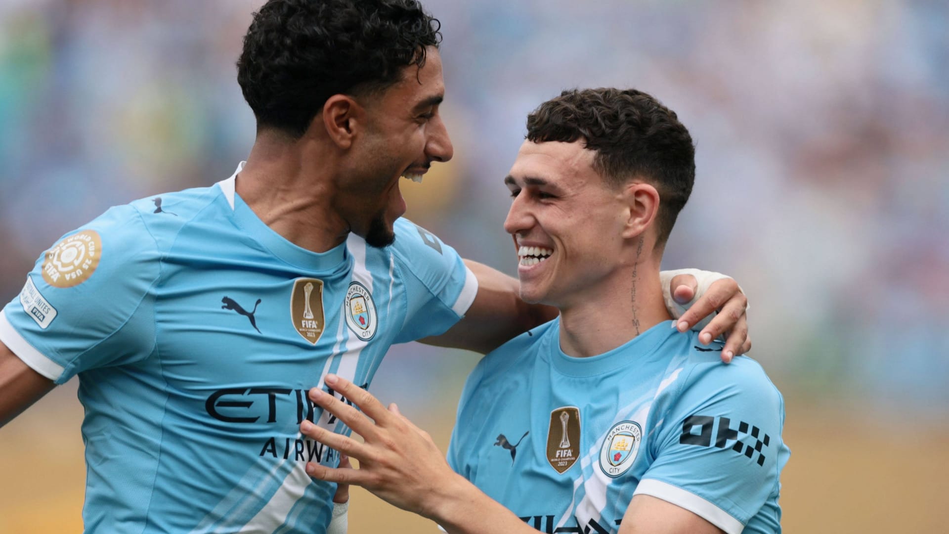 Omar Marmoush (left) and Phil Foden: Die "Skyblues" scored the fastest goal in club World Cup history.