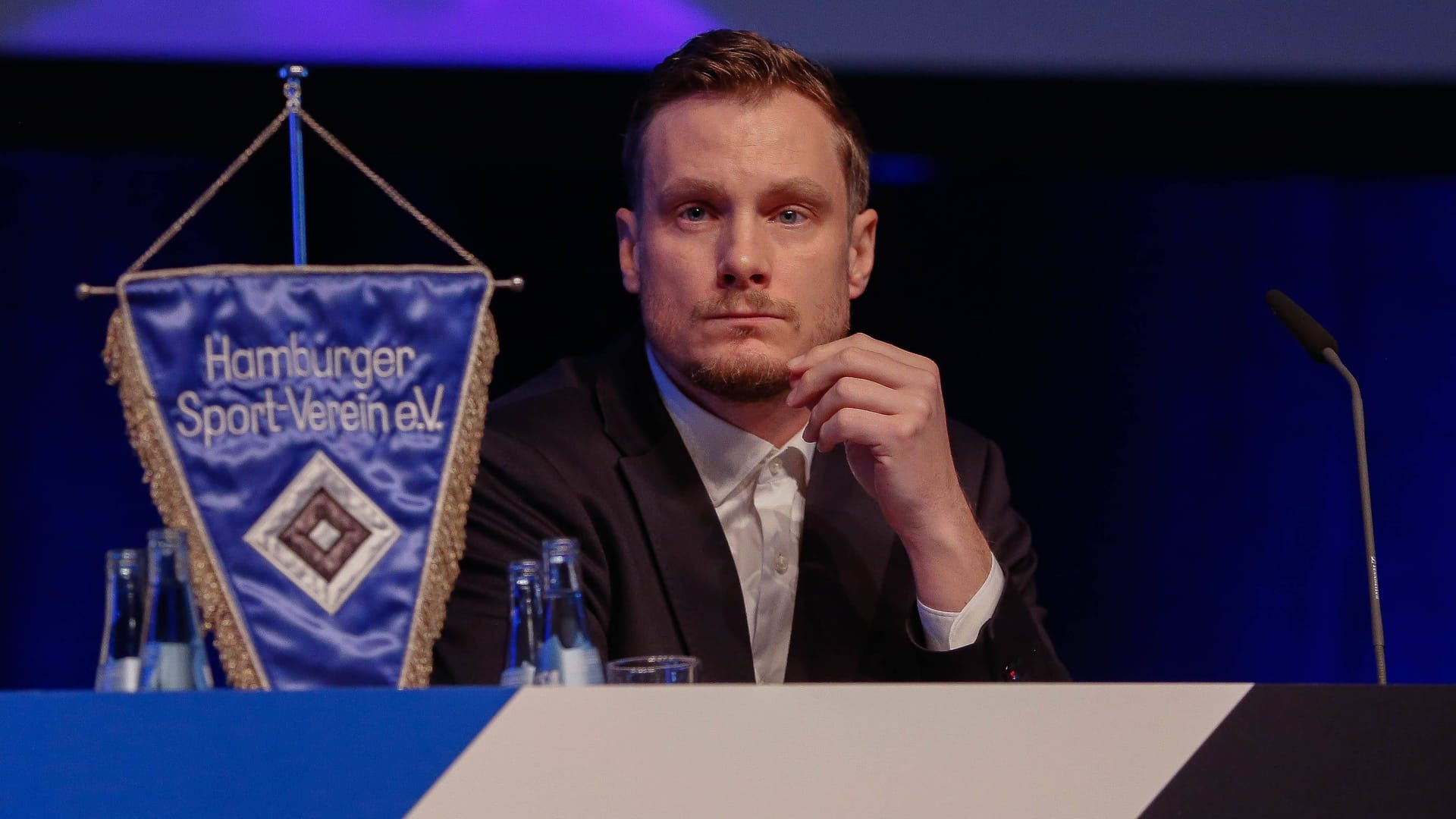 HSV President Marcell Jansen at a general meeting (archive picture): The Bundesliga promoter today chooses a successor for the ex-international.