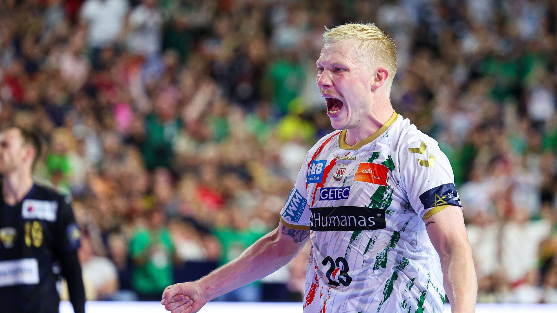 Magnus Saugstrup cheered: He won the Champions League with Magdeburg.