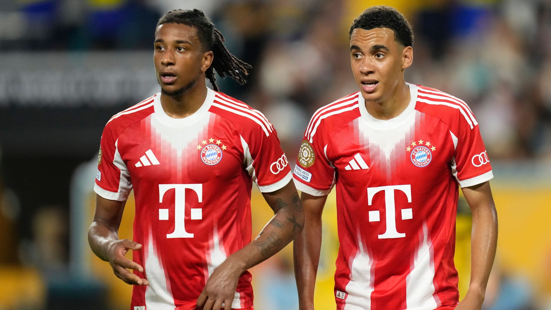 Michael Olise (left) and Jamal Musiala: The two Bayern players have to deal with another team from Europe in the round of 16.