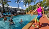 Canadian and American guests get swimming fitness in Richard's Motel in Florida, where many Canadians hibernate. Photo Al Diaz