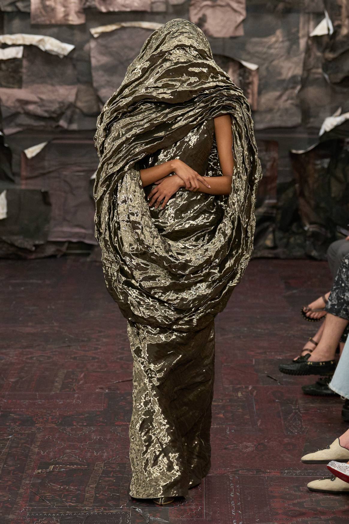 Look 9: A dress made of old bronze