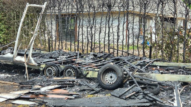There is nothing left of the caravan (photo: Collin Beijk).