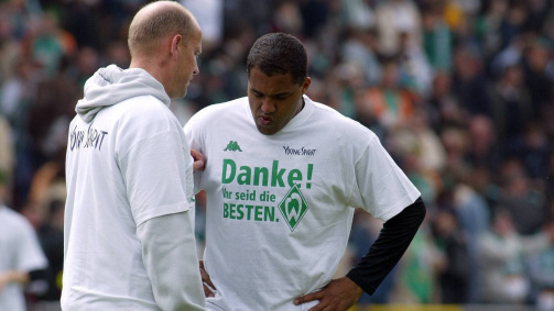 The coach and his scorer: Thomas Schaaf (left) used Aílton 204 times to Werder Bremen, the Brazilian thanked the trust with 104 goals and 45 templates 