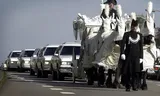 Funeral of Piet, Ria and Sjef Verhagen, 2000. 