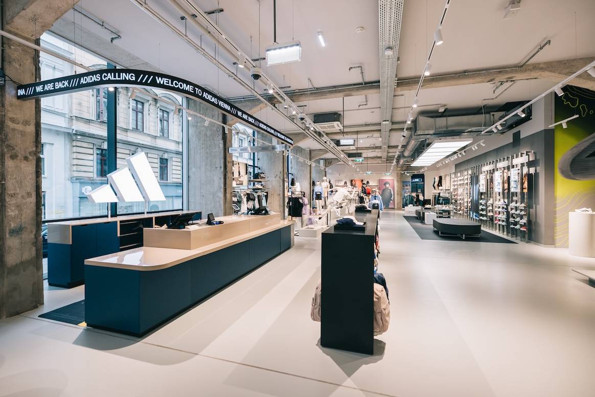 View of the new Viennese adidas store