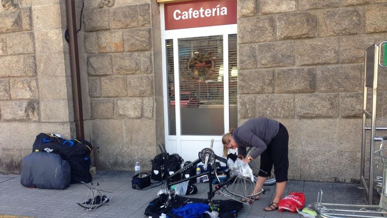 The bike often has to separate during the trip (private photo). 
