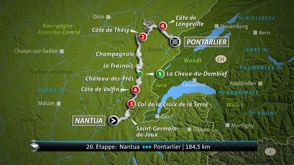 Overview map of the 20th stage