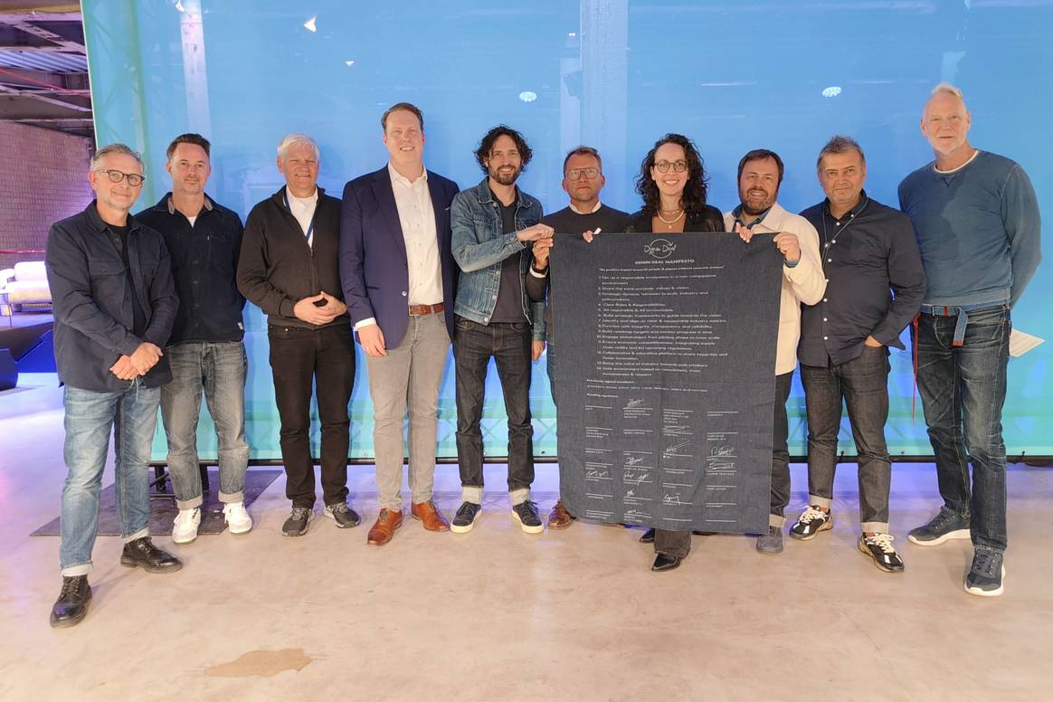 Different stakeholders of the Denim Deal 2.0 at the Kingpins Amsterdam in April 2024. Image: Denim Deal / Nicolas Probted